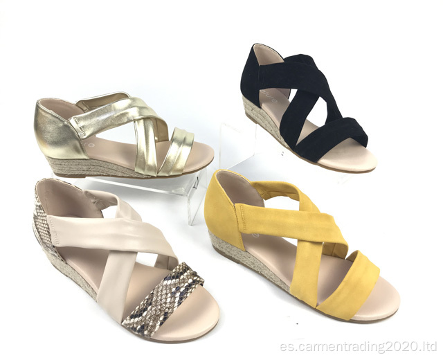 Sandalias de tacón de cuña casual Sandalias de correa de entradas