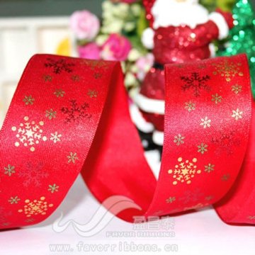 Wholeslae Christmas polyester ribbon printing