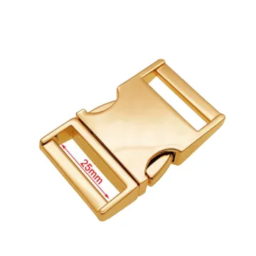 25mm Shallow Gold Buckle Alloy Webbing Buckle for Luggage and Pet Collars