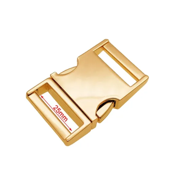 25mm Shallow Gold Buckle Alloy Webbing Buckle for Luggage and Pet Collars