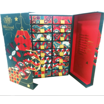 Advent calendar packaging box with 24pcs tea drawers