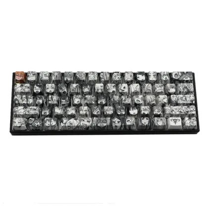 PBT 71 key Ahegao Keycap Dye Sublimation OEM Profile Japanese Anime Keycap For Cherry Gateron Kailh switch GK61 GK64