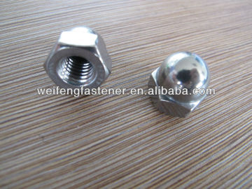 SS304 hex cap nuts with serrations boxs long pack