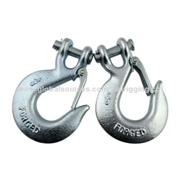 Clevis grab hook with safety latch, carbon steel/alloy steel lifting hardware