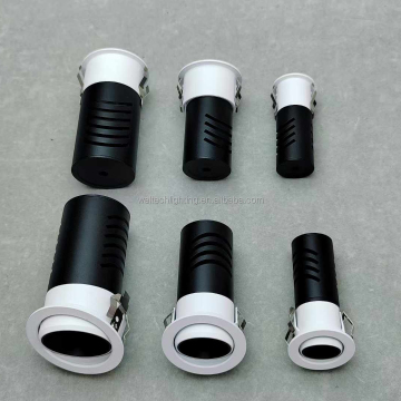 Adjustable Hotel Indoor LED Spotlight - Black Trimless Recessed Wall Washer