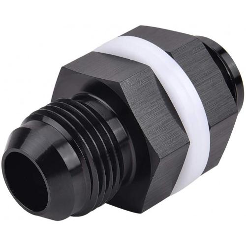 10AN Fuel Cell Bulkhead Fitting - Black Anodized