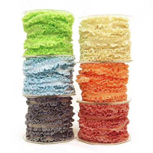Shiny Trim Polyester Ruffle Elastic Band 5/8"
