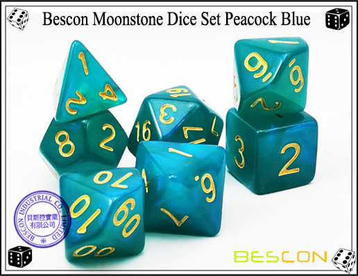 Peacock Blue Dice Set-6