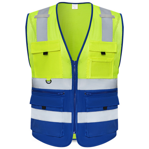 Gilet en maillage de sécurité de la construction réfléchie à haute visibilité