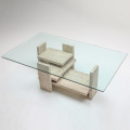 커피를위한 현대적인 거실 유리 상단 테이블