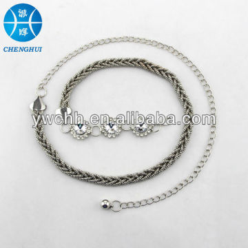 2014 fashion silver women waist chain for women chain belt