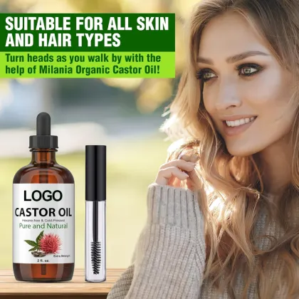 100% Natural Cold Pressed Cosmetics Castor Oil for Hair Eyelashes and Eyebrows