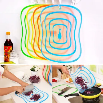 Non-Slip Frosted Bendable Transparent Kitchen Chopping Boards for Household Use