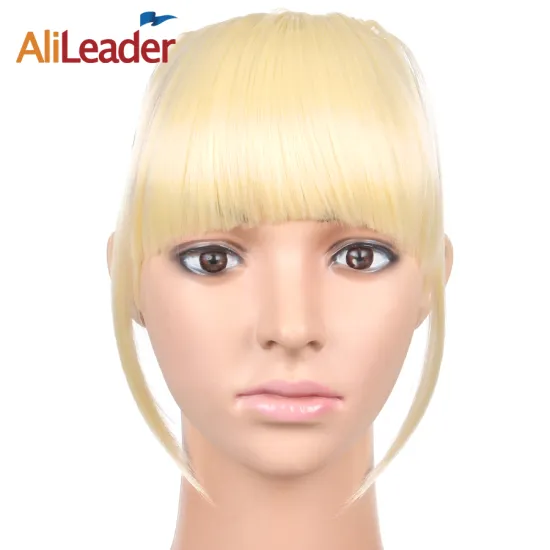 AliLeader Wholesale Price Straight Front Neat Fringe Clip In Bangs Synthetic Hair
