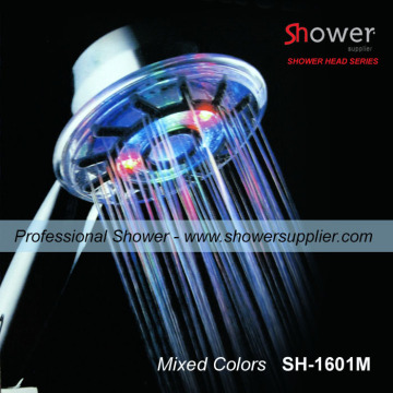 Mixed color polychrome rainbow led color changing shower head