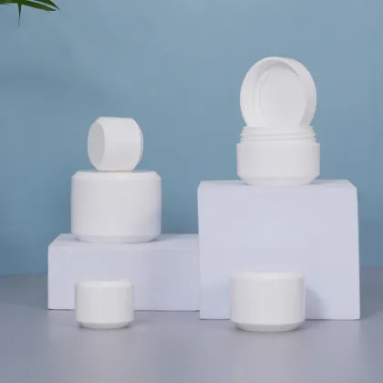 White Plastic Cream Jar Empty Face Cream Jar
