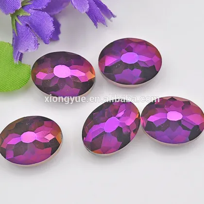Crystal, Lampwork & Glass Loose Beads Material flat oval crystal bead