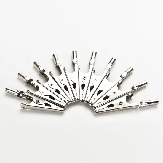 10 Pcs Ton Argent Mtal Isol Alligator Clip Crocodile Pinces 51mm