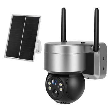 5MP HD 4K WiFi PTZ Solar Panel IP Camera - Waterproof Outdoor Security with PIR Human Detection & Night Full Colour