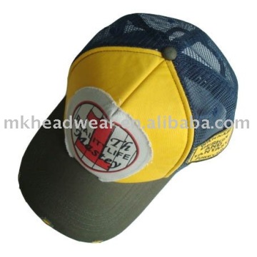 Adult fashin mesh cap with prinitng patch