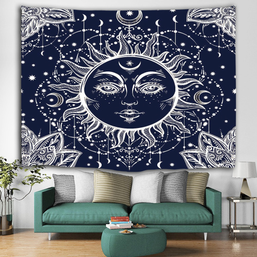 Sun Face Tapestry Wall Hanging Bohemian Boho Indian Hippie Mandala Wall Tapestry Psychedelic Mystic for Livingroom Bedroom Dorm