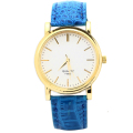 Unisex Vena Cuero Impermeable De Oro Relojes De Lujo