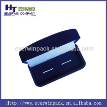 Custom popular plastic packaging cufflink case covered with velvet