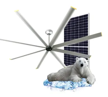 Manufacturer Solar Powered BLDC Cooling Greenhouse Warehouse HVLS Industrial Cooler Big Ceiling Fan