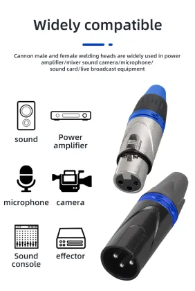 High Quality XLR Plug Connectors: Neutrik 3Pin Female and Male Audio Video Connectors