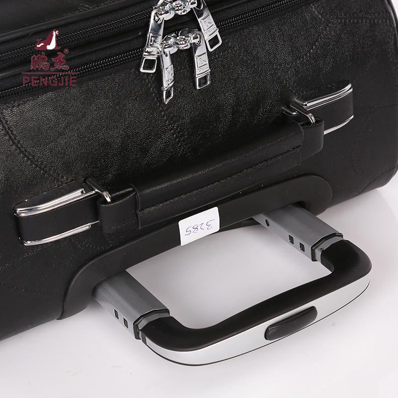 leather travel hand luggage trolley