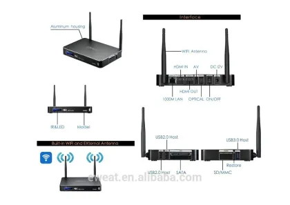Realtek 1195 Android4.4 kitkat 4k 3D media player porn video xbmc streaming tv box