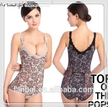 2015 Hot sale woman polyester spandex lace slimmer shaper topshop sleeveless shirt