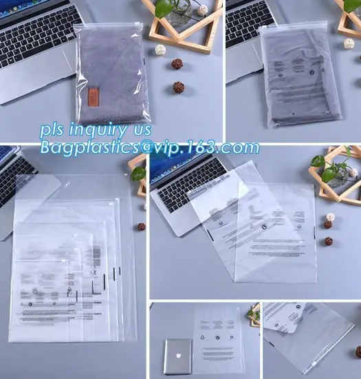 Vinyl Pouch Bags With Zip,Plastic Zip Resealable Pouch, cloth bag boutique packaging slide zip lock plastic bag with slider