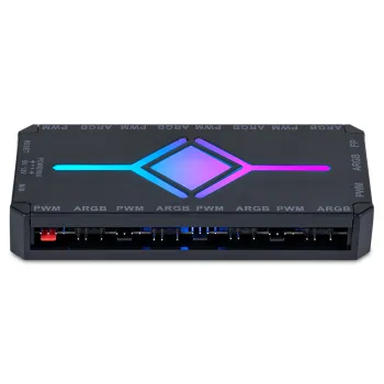 ARGB PWM Fan Hub for Chassis Wire Management - 2Pin, 3Pin, 6Pin, SATA, AURA