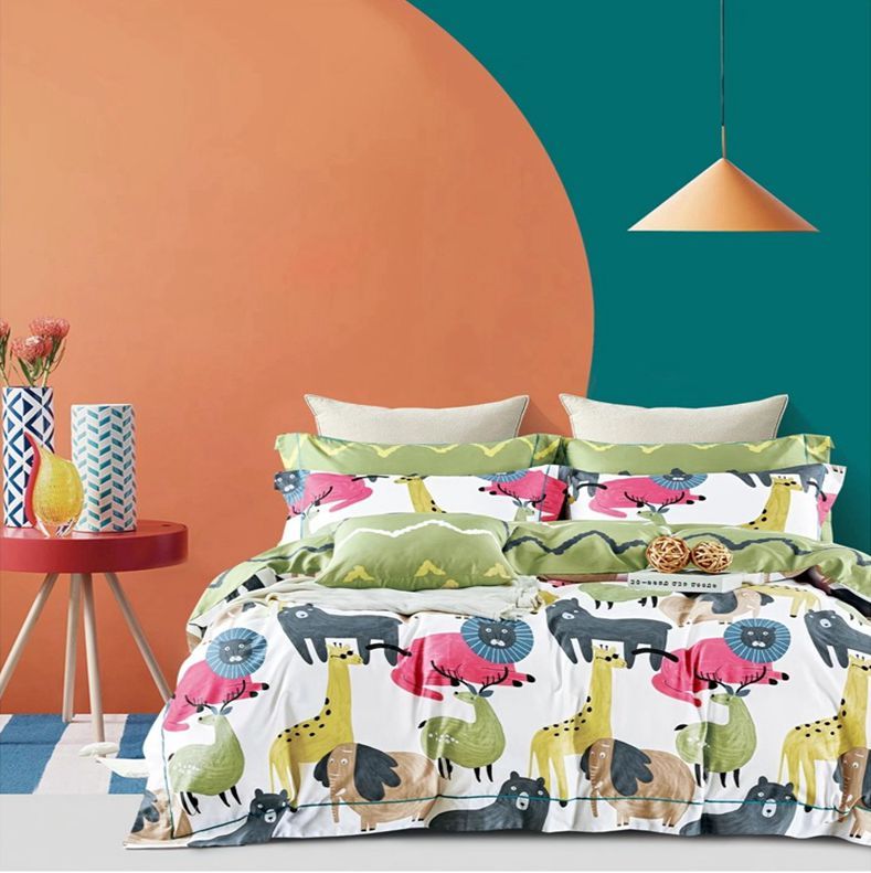 Luxury Egyptian Cotton Printed Comforter and Bedding Set
