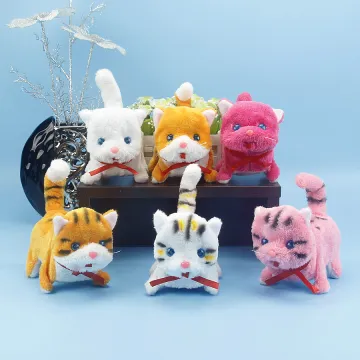 Electric fish cat Children's electric toy kitten can bark, walk, curl tail plush toy battery kitten baby electric toy kitten