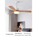 Hot sale solid wood blade ceiling fan light