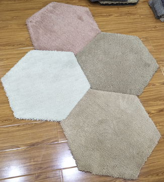 Shaggy rug carpet tile with TPE backing