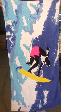 100% cotton velvet ptinting beach towel