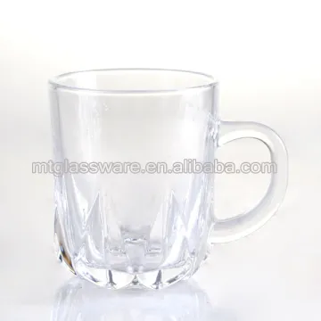 Machine Pressed Glass Tea Cup for Drinking Tea Cup with Handle