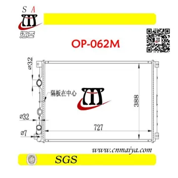 4403216 carparts for aluminum car radiator