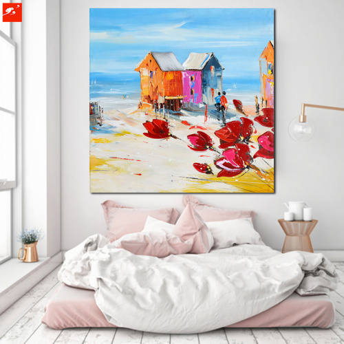 Seaside Canvas Abstract Handmade Oil Painting