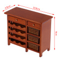 1pc 1:12 Wooden Box Miniature Kitchen Accessories dollhouse simulation model mahogany wine cabinet furniture display kitchen