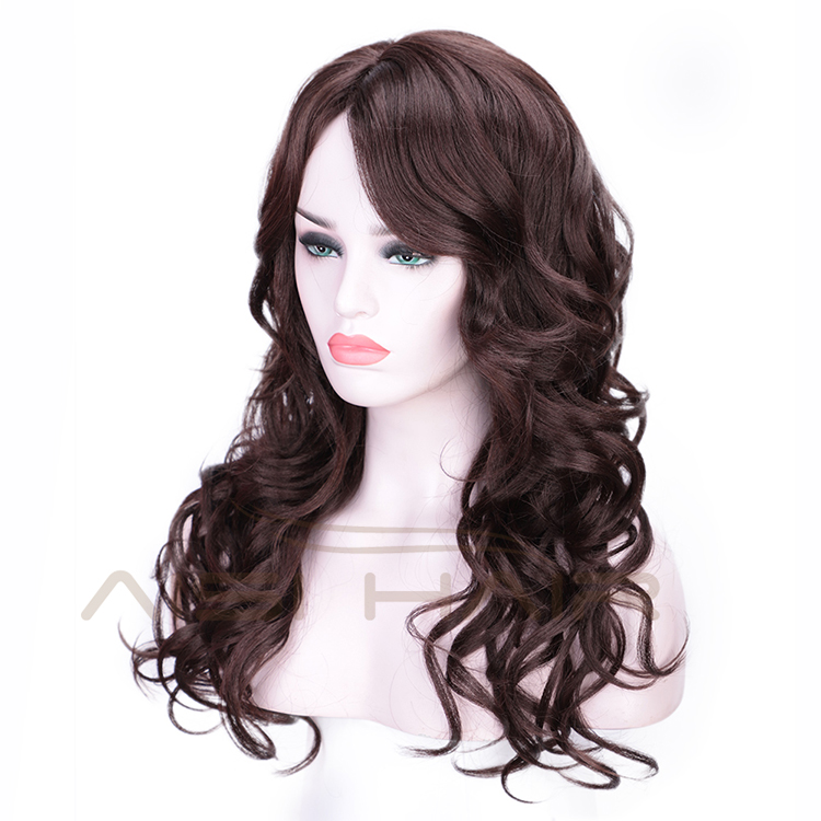 Long Wavy Brown Body Wave Wig Heat Resistant Synthetic Hair For Black White Women Fashion Cosplay Party Wigs