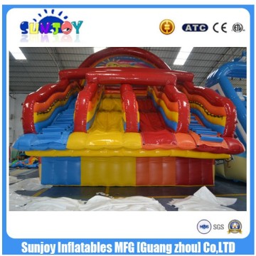 Custom sizes 0.55mm PVC giant inflatable water slide for sale