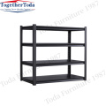 Four metal shelves for supermarket warehouse shelves