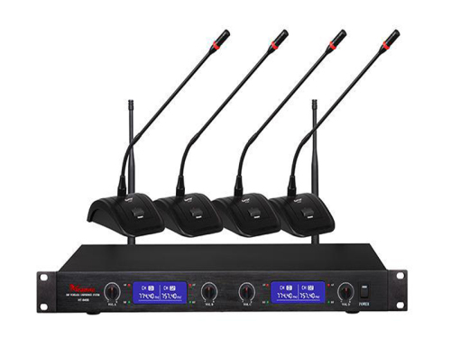 High performance desktop UHF 4 Channels wireless conference microphone system