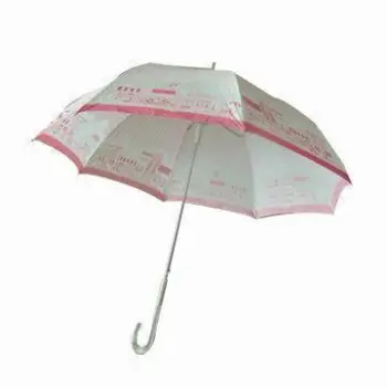 Straight Umbrella for Ladies, Measures 23", Made of Pongee Fabric, with Logo and Aluminum Frame