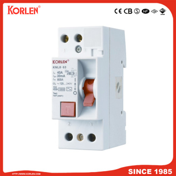 Residual Current Circuit Breaker KNL8-63 63A CE 2P