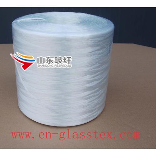 Sheet-shaped film plastic fiber rovings